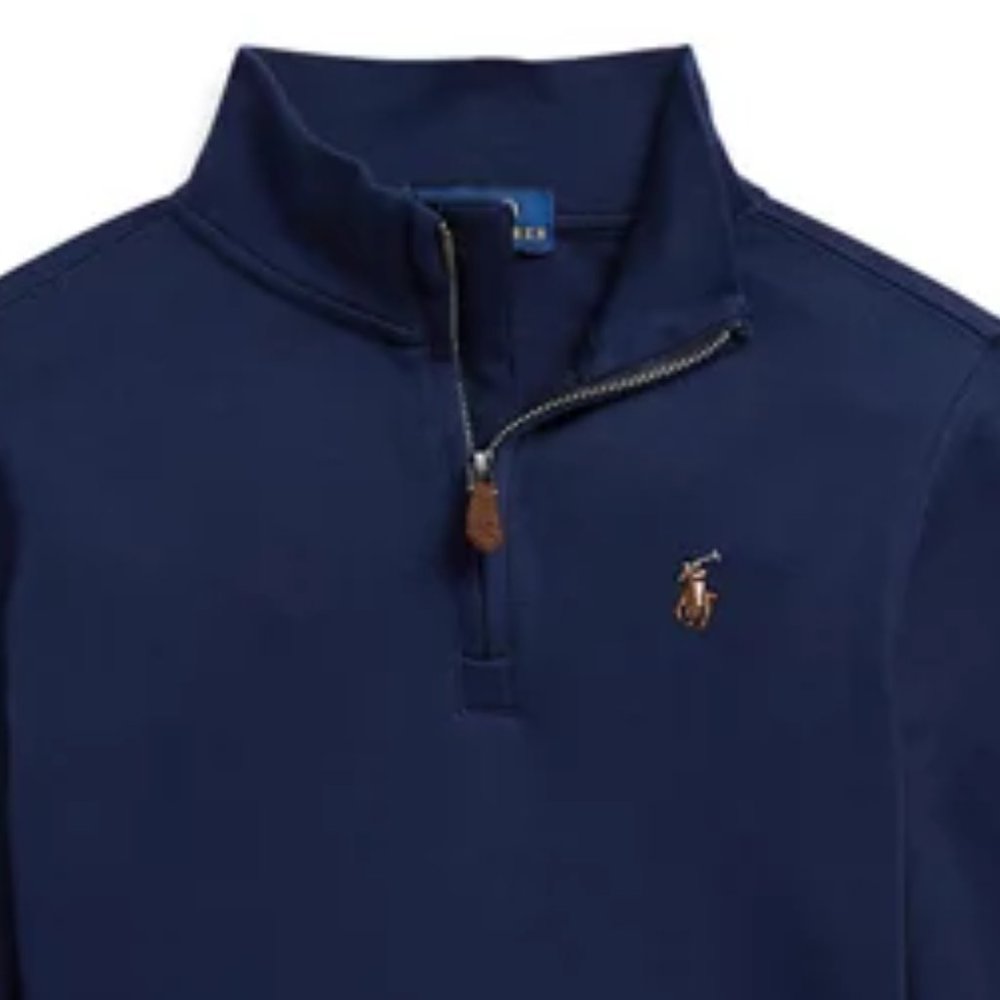 Ralph Lauren Boys 4-7 Cotton Interlock 1/4 Zip Pullover Sweatshirt NWT size 7